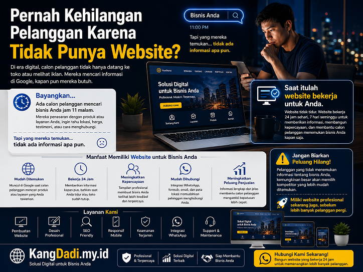 Pernah Kehilangan Pelanggan Karena Tidak Punya Website?