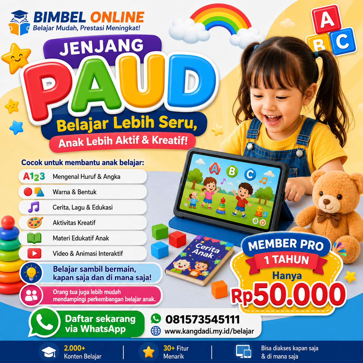 JENJANG PAUD: Belajar Lebih Seru, Anak Lebih Aktif & Kreatif!
